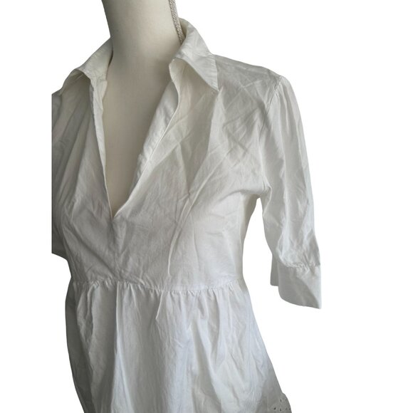 ZARA White Shirt Sun Collared Dress Size Medium - Picture 2 of 8